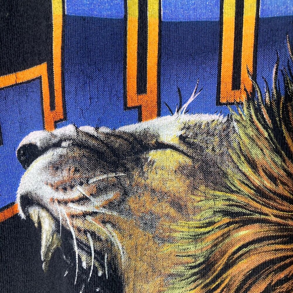 Mens Vintage 80s Delta Living Epistles Judah Lions Tee‎ Shirt Black XL Cotton - Picture 9 of 11